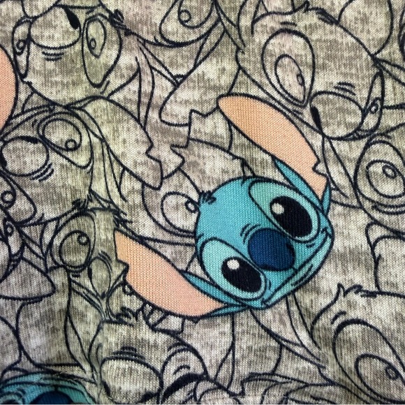 Disney Stitch Sleep Shorts Kids 4–6 Grey All Over Print Drawstring - Picture 8 of 13